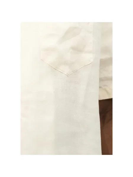 Lacoste koszula lniana beżowa