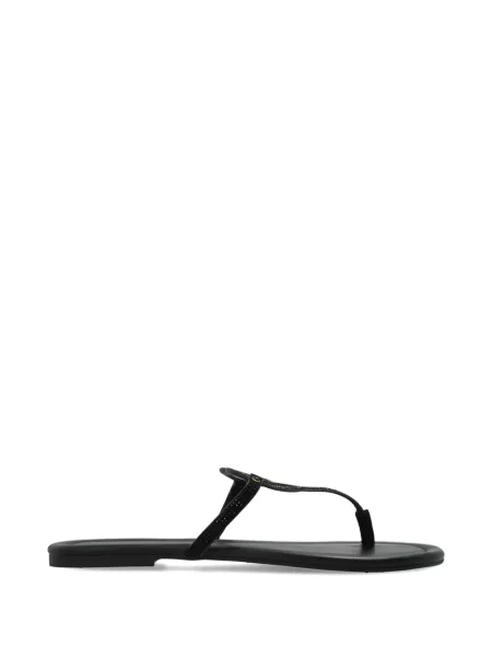 Sandale Kurt Geiger London din piele fără toc cu motiv cu inimi negru