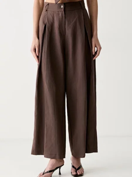 ViCOLO pantaloni culottes pentru femei din in maro