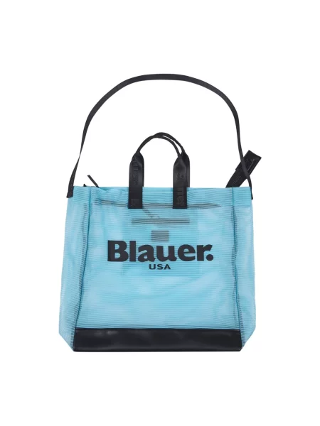 Shopperka Blauer z siateczką niebieska