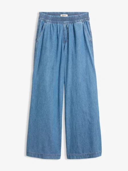 Jeansy wide leg high waist niebieskie