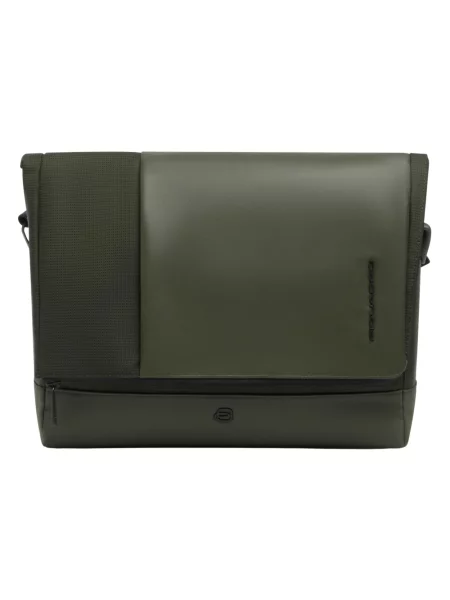 Torba na laptopa Piquadro skórzana zielona