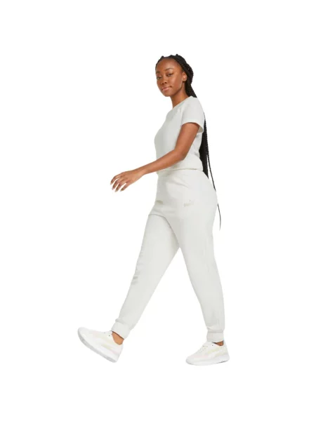 Spodnie Puma ESS+ Embroidery High-Waist Pants FL białe