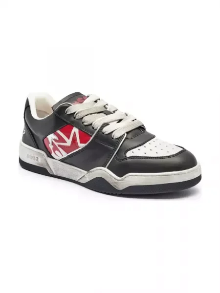 De piele sneakers Spiker negru