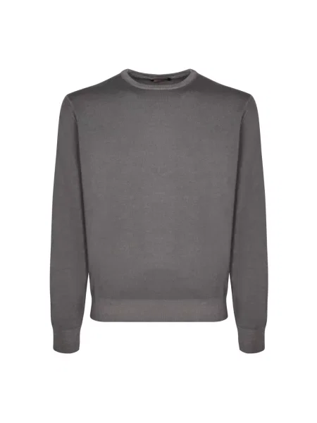 Sweter Dell'oglio z kaszmiru z okrągłym dekoltem beżowy