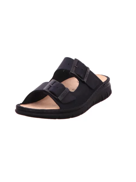 Klapki Finn Comfort skórzane niebieskie