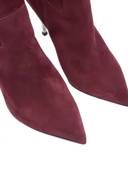 Botine Casadei din piele de căprioară roșu