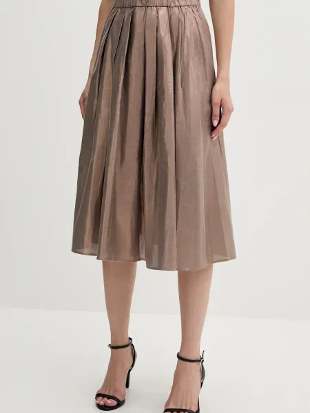 OUI fustă midi evazați maro