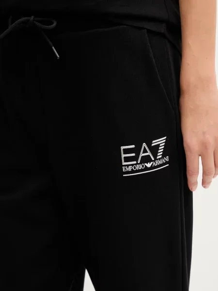Спортивные штаны Ea7 Emporio Armani с принтом черные