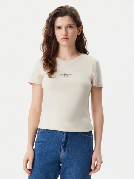 Calvin Klein Jeans Tricou Gradient Monologo bej