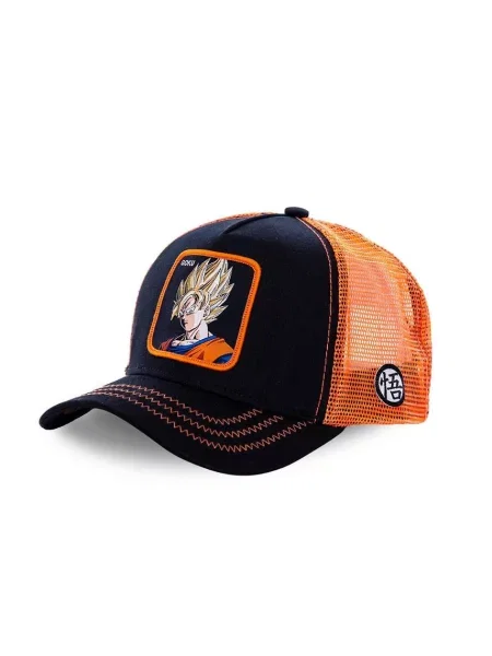 Czapka Trucker Capslab x Dragon Ball Z Goku Saiyen Czarny/Pomarańczowy czarna
