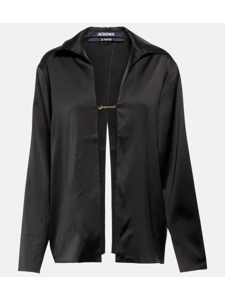 Cămașă Jacquemus din satin negru