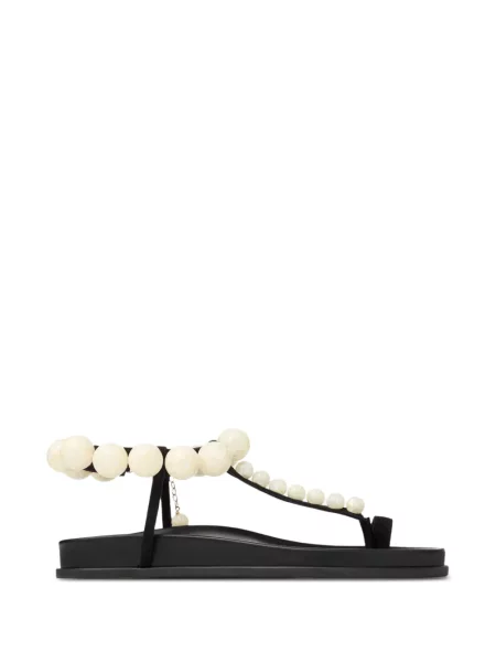 Sandale Jimmy Choo cu perle din piele negru