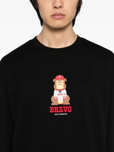 Hanorac Aape By A Bathing Ape cu broderie negru