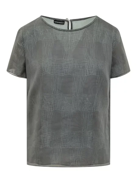 Top Emporio Armani scurt gri