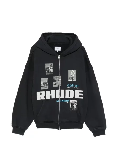 Hanorac cu glugă Rhude cu imagine negru