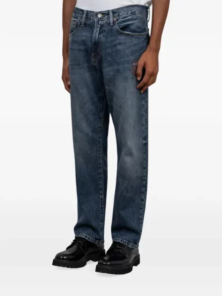 Viseltes hatású egyenes szárú farmernadrág Polo Ralph Lauren kék
