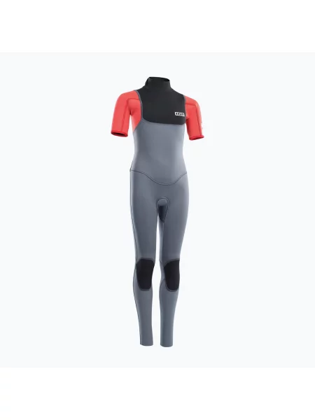 Costum de surfing pentru copii ION Capture Back Zip Jr steel blue/red roșu