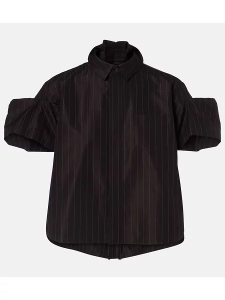 Top Sacai cu dungi maro