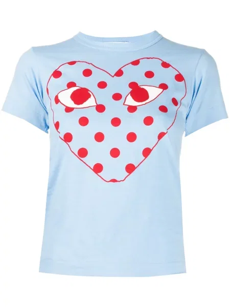 Tricou Comme Des Garcons Play cu imagine albastru
