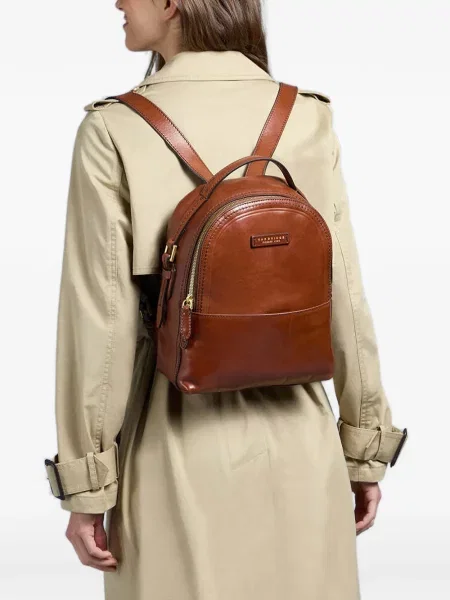 Rucsac The Bridge din piele cu autograf maro