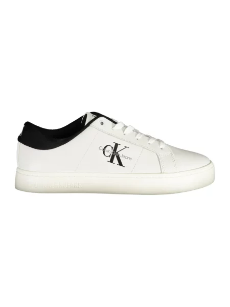 Trampki Calvin Klein Jeans klasyczne z nadrukiem białe