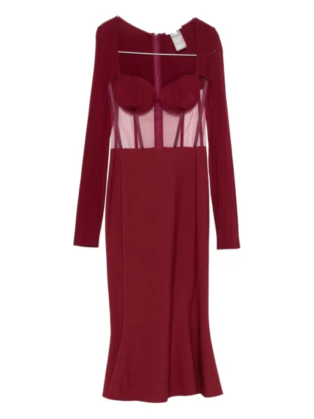 Rochie midi Nensi Dojaka plasă până la genunchi de costum roșu