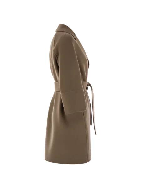 Cu centură palton 's Max Mara de lână maro