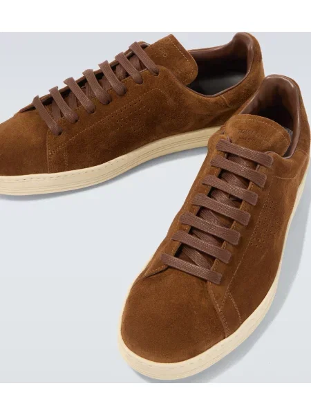 Sneakerși Tom Ford din piele de căprioară bej