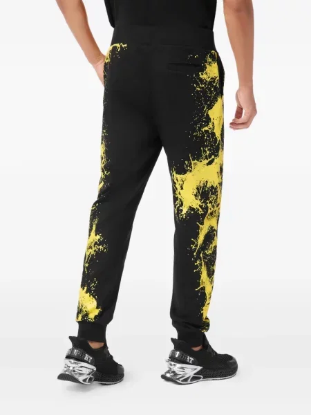 Панталони jogger Plein Sport с принт черно
