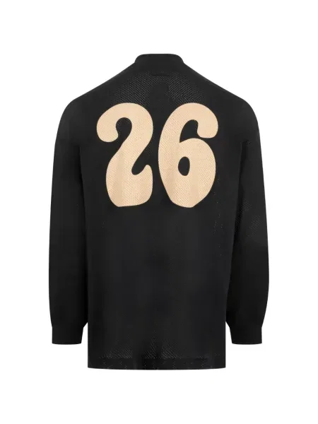 Μακρύς αθλητικό μπλουζάκι Fear Of God Essentials από διχτυωτό μαύρο