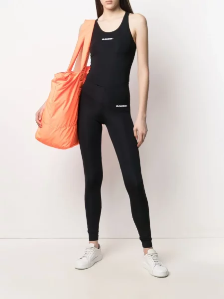 Legginsy Jil Sander z nadrukiem czarne