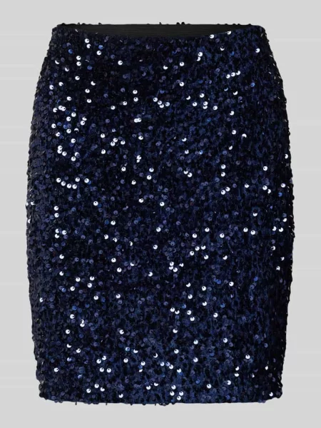 Spódnica mini z obszyciem z cekinów Apricot granatowa
