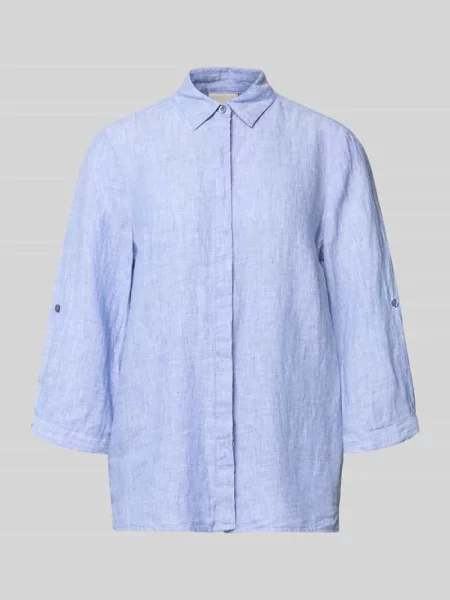 Bluzka lniana o kroju relaxed fit z rękawem o dł. model Clay' Toni