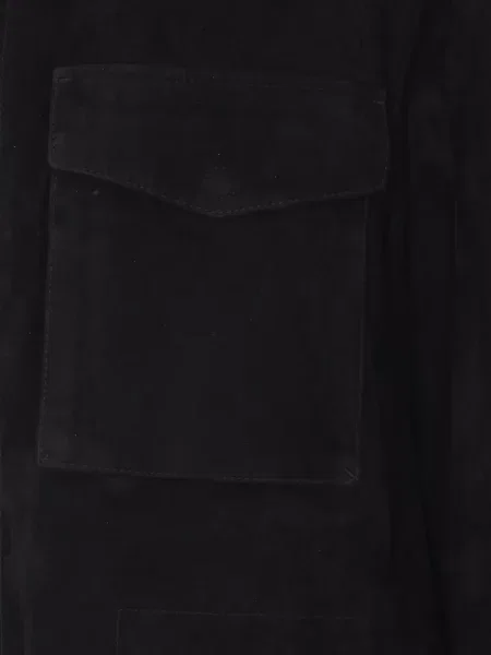 Geacă Tom Ford din piele de căprioară cu glugă negru