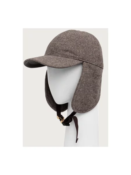 Armani Exchange czapka z daszkiem z wełną brązowa