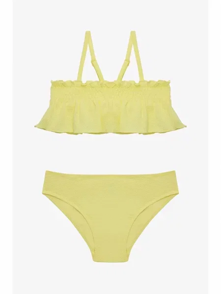 Penti Bikini PENTI Mädchen Lilly Lemon Bikini-Set mit Rüschen und Bandeau-Oberteil limun žuta