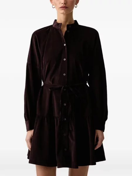 Rochie tip cămașă Marc O'polo de catifea cord roșu