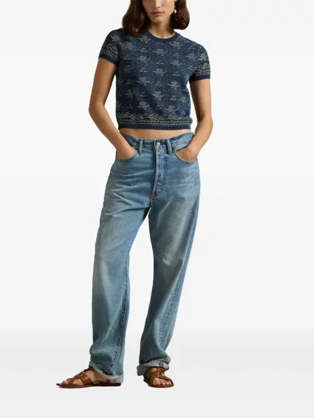 Polo Polo Ralph Lauren z twillu do kolan plisowane żółte