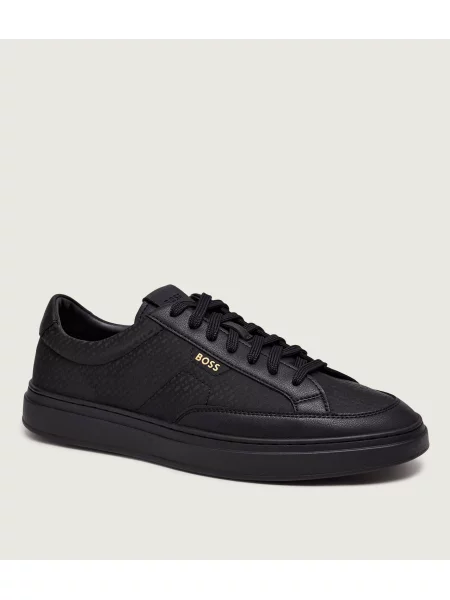 BOSS BLACK Sneakers Kieran_Tenn_alnymn cu adaos de piele negru