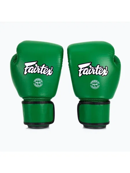 Fairtex боксови ръкавици от естествена кожа зелени