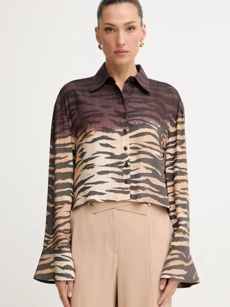 Pinko cămașă pentru femei cu vâscoză maro