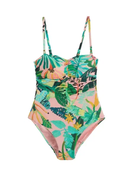 Next Costum de baie modelator aqua / verde smarald / verde deschis / roz pal albastru