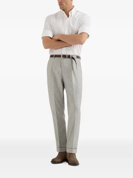 Pantaloni Brunello Cucinelli de mătase gri