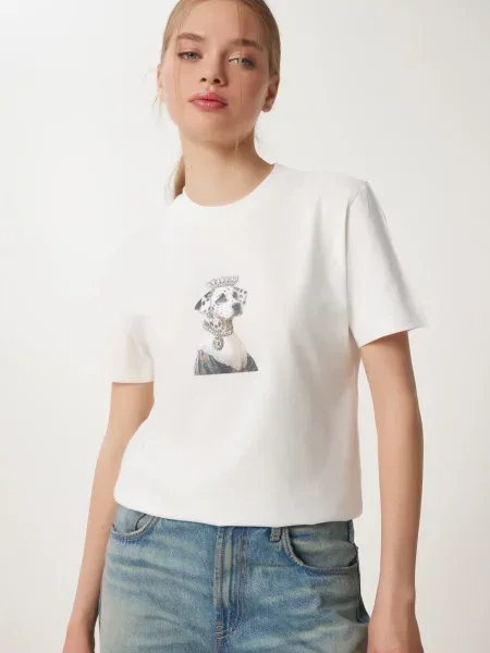 Happiness İstanbul Tricou auriu / gri închis / murdar alb