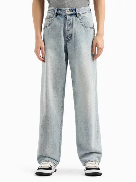 Широкі джинси Armani Exchange блакитний