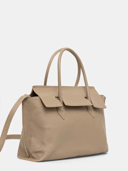 Кожаная сумка Answear.lab бежевая