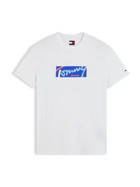 Tommy Jeans Tricou bleumarin / roșu intens alb