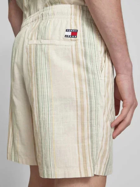 Szorty plażowe o luźnym kroju z czystej bawełny Tommy Jeans beżowe