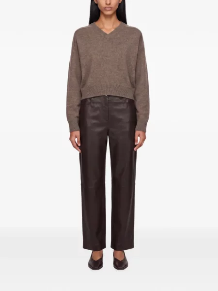 Pantaloni Loulou De Saison din piele maro